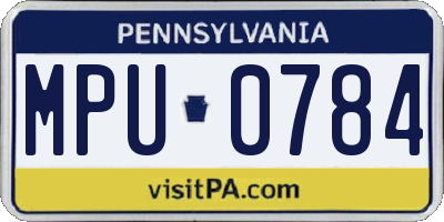 PA license plate MPU0784