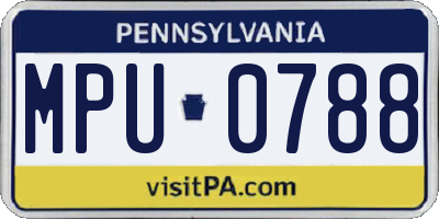 PA license plate MPU0788