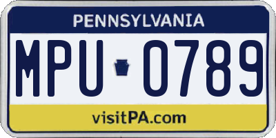 PA license plate MPU0789