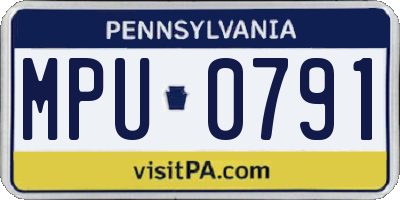 PA license plate MPU0791