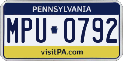 PA license plate MPU0792