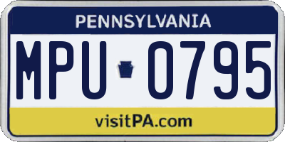 PA license plate MPU0795