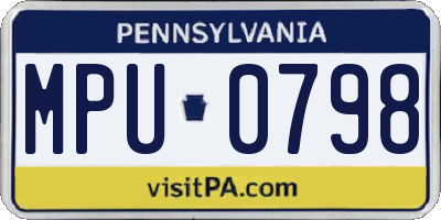 PA license plate MPU0798