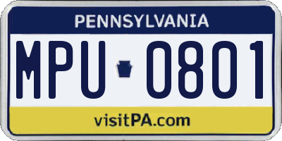 PA license plate MPU0801