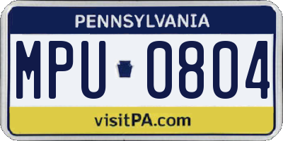 PA license plate MPU0804