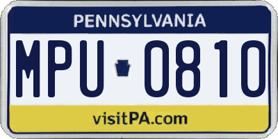 PA license plate MPU0810