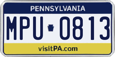 PA license plate MPU0813