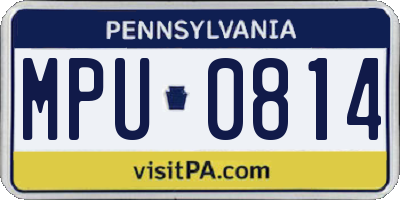 PA license plate MPU0814