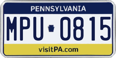 PA license plate MPU0815