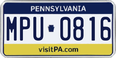 PA license plate MPU0816
