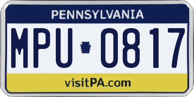 PA license plate MPU0817