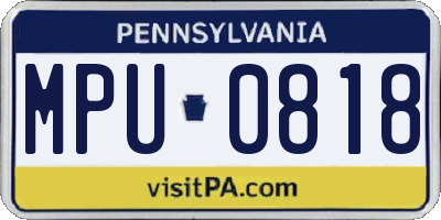PA license plate MPU0818