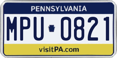 PA license plate MPU0821