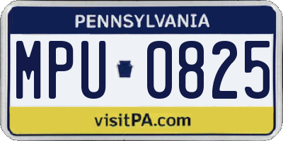 PA license plate MPU0825