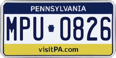 PA license plate MPU0826