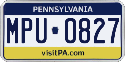 PA license plate MPU0827