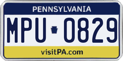 PA license plate MPU0829