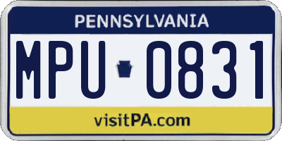 PA license plate MPU0831