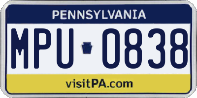 PA license plate MPU0838