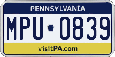 PA license plate MPU0839