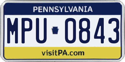 PA license plate MPU0843