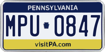 PA license plate MPU0847