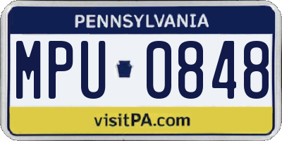 PA license plate MPU0848