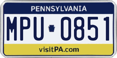 PA license plate MPU0851