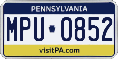 PA license plate MPU0852