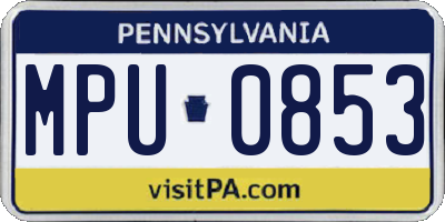 PA license plate MPU0853