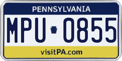 PA license plate MPU0855