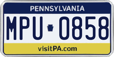 PA license plate MPU0858