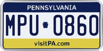PA license plate MPU0860