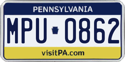 PA license plate MPU0862