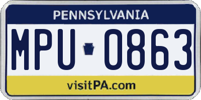 PA license plate MPU0863