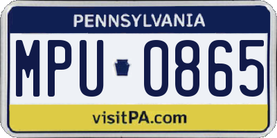 PA license plate MPU0865