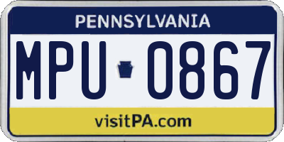 PA license plate MPU0867