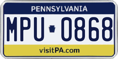 PA license plate MPU0868