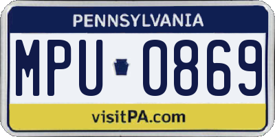 PA license plate MPU0869