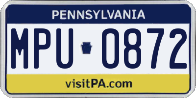 PA license plate MPU0872
