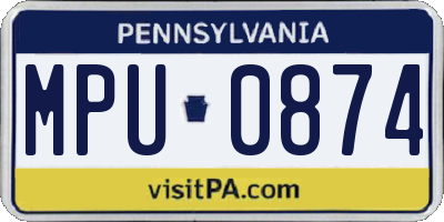 PA license plate MPU0874