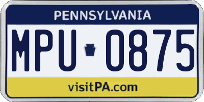 PA license plate MPU0875