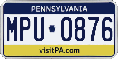 PA license plate MPU0876