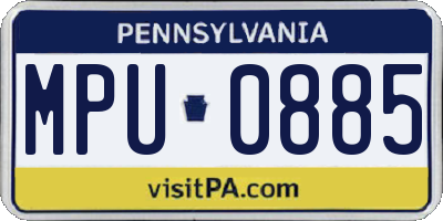 PA license plate MPU0885