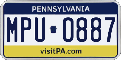 PA license plate MPU0887