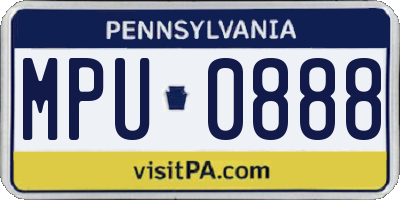 PA license plate MPU0888