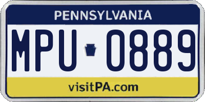 PA license plate MPU0889