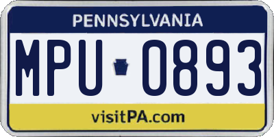 PA license plate MPU0893