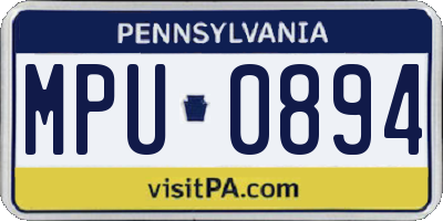 PA license plate MPU0894