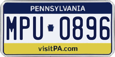 PA license plate MPU0896